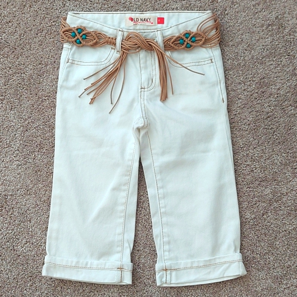 OLD NAVY LAZY SUMMER DAYS White Tan Jeans NWOT